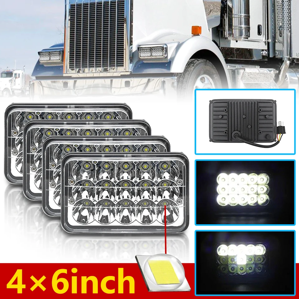4x6 '' 75W LED svetlomety hi-lo zapečatený lúč pre Peterbilt Kenworth T800 W900