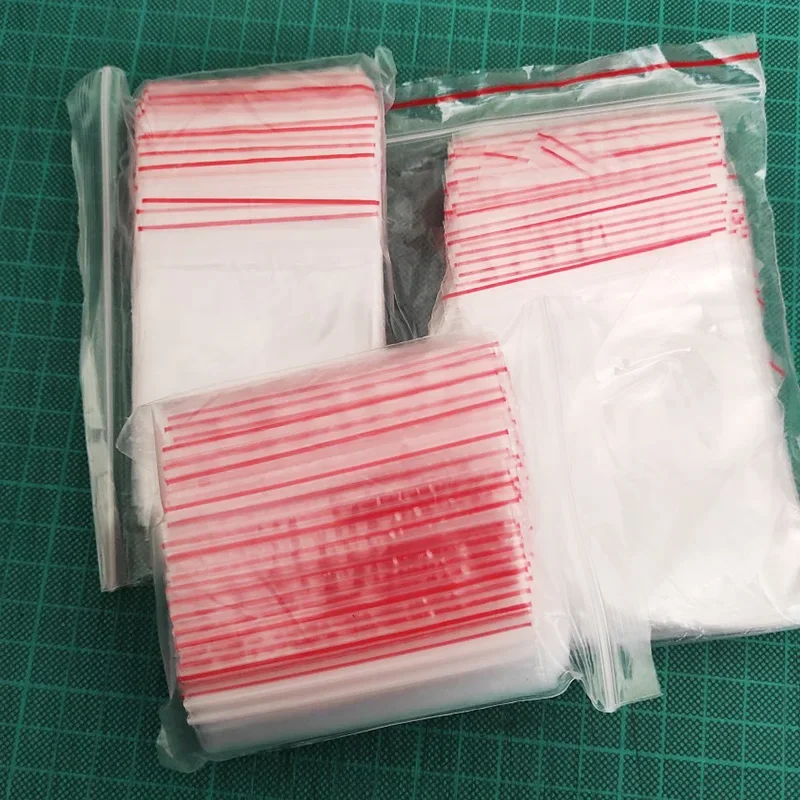 4x6cm 5x7cm 6x8cm 8x12cm 9x13cm 100ks/škála šperky plastový vrecko 5x7/6x4cm Ziplock Ziplock Zips Lock Replotible Poly Poly Clear Bags