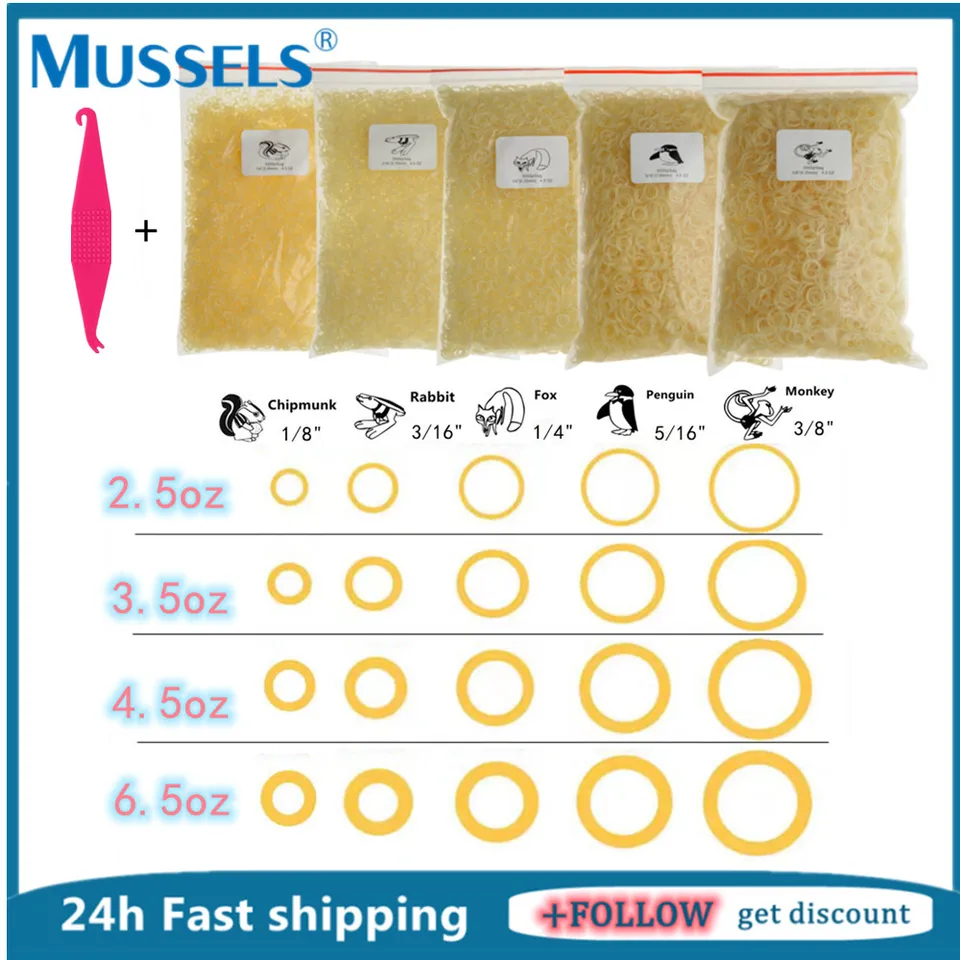 5 000 pcs zubné ortodontické elastické gumové pásy latexové zubné traky Ortho nástroj zubný ligature prsteň 2.5 3,5 4,5 5 6,5oza sila