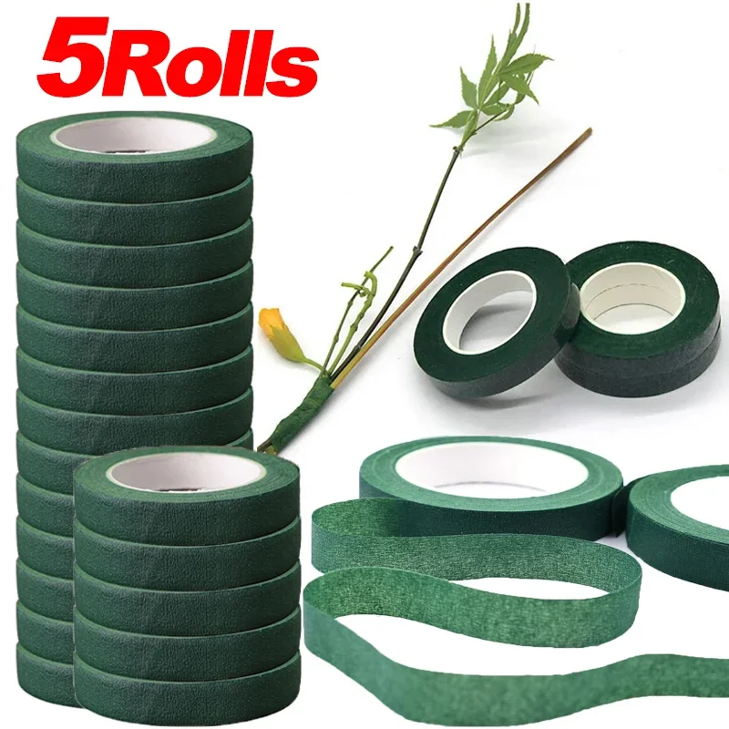 5/1 rolky kvetinová kmeňová páska DIY ručne vyrábajúca balenie kvetinovej pásky Self Adhesive Green Paper Tape Domáci festival festival dekorácie