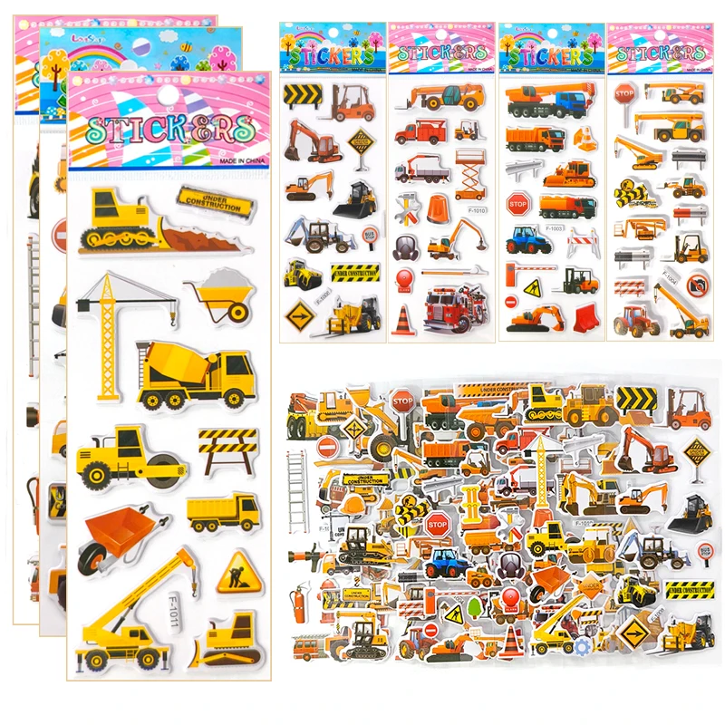 5/10 listov 3D Puffy Sticker Scrapbook Decoration Decoration Bulk Retward Stickers Narodeniny Nový rok darček Girl Boy XGC ZYF