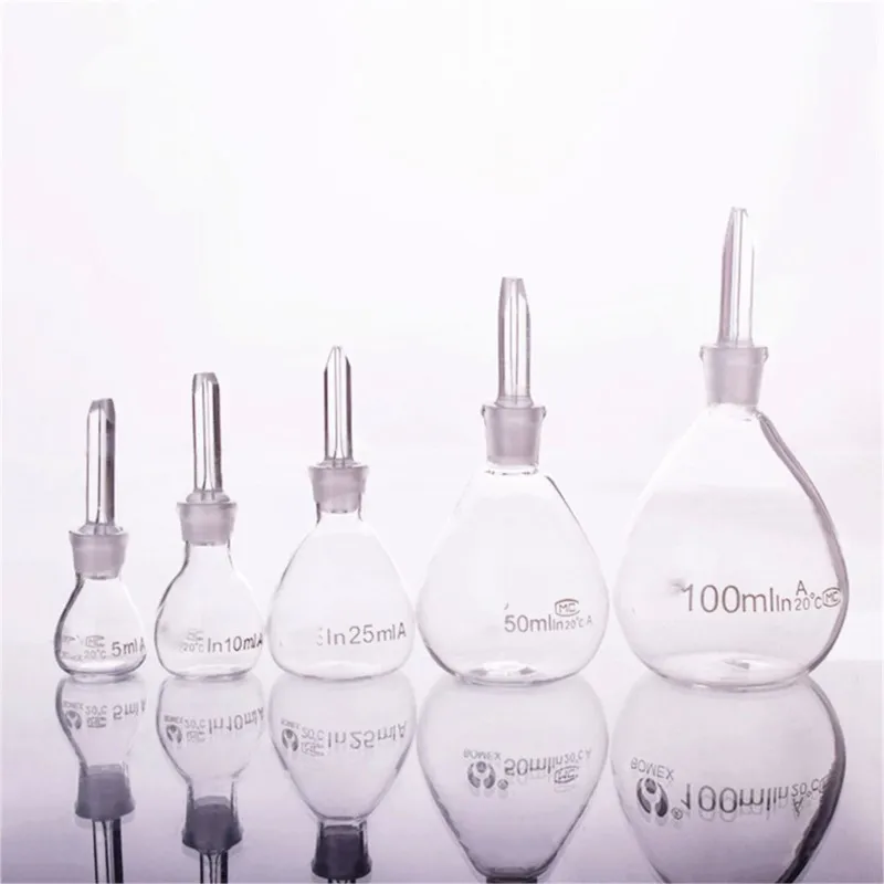 5-100 ml skla Špecifická gravitačná fľaša pycnometer triedy A Science Labware Medical 5/10/5/50/100 ml