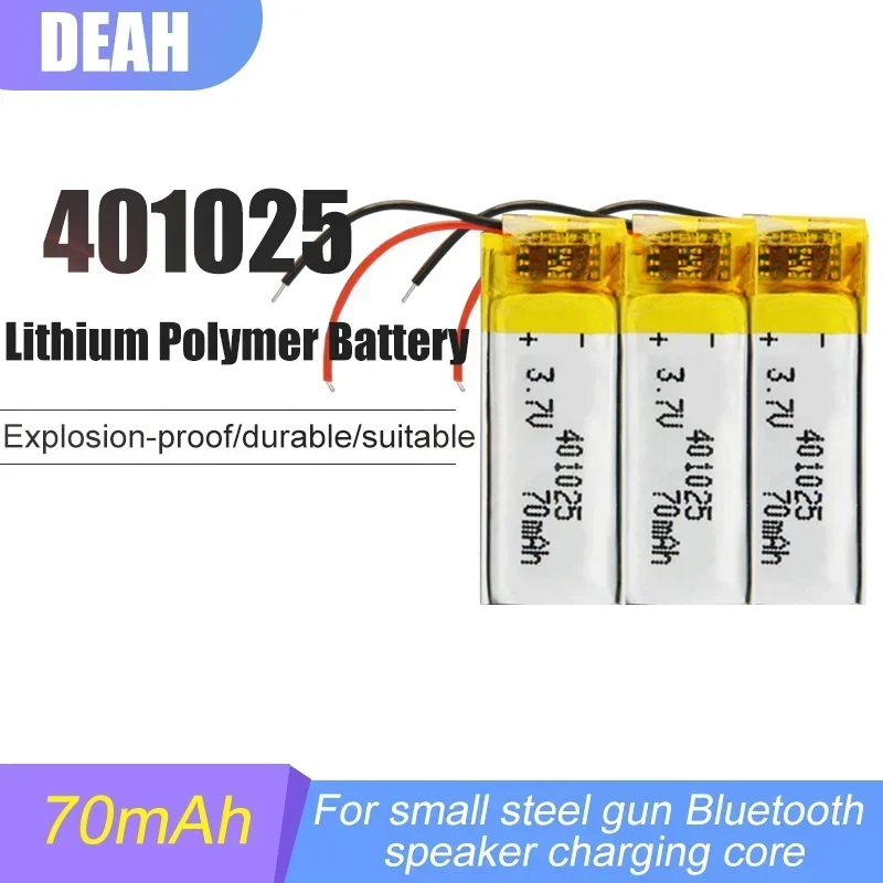 5-100ks 401025 3,7V 70 mAh Nabíjateľná lítiová batéria pre Bluetooth GPS MP3 MP4 MP5 PSP Bluetooth slúchadlá LI-PO Polymérna bunka LI-PO Polymérna bunka
