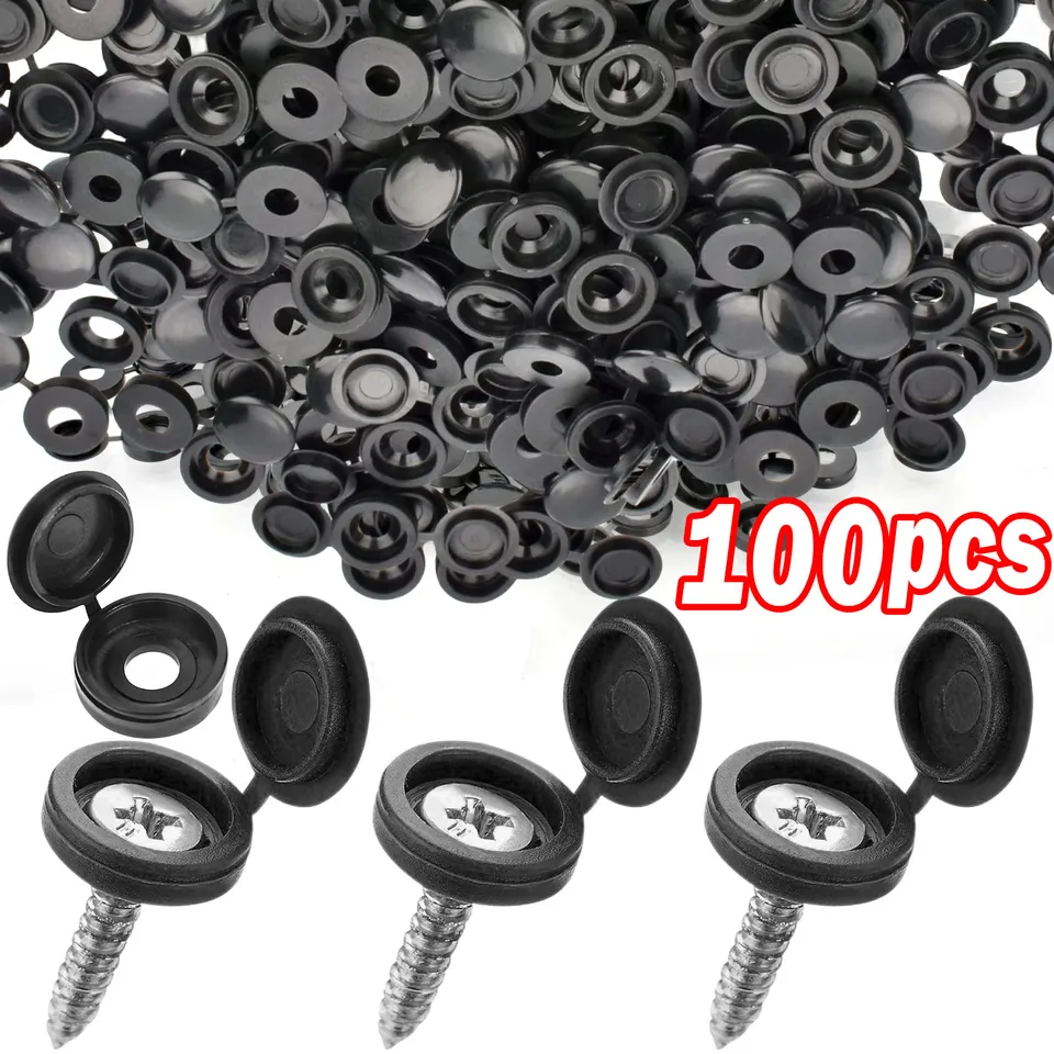 5/100ks Hinged Plastic skrutkovacia čiapka kryty matice Zložte chráničkou skrutkovač skrutkovač drevo nábytok dekoratívne orechy skrutky Hardware