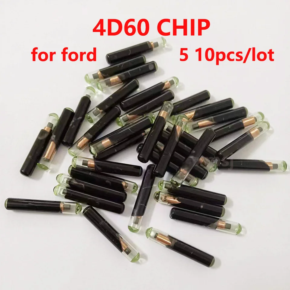 5 10ks/šarža Originálny prázdny čip 4d60 čipový čip pre kľúče pre Ford 4D ID60 Glass Transponder Chip pre Ford Connect Fiesta Focus Ka Monde