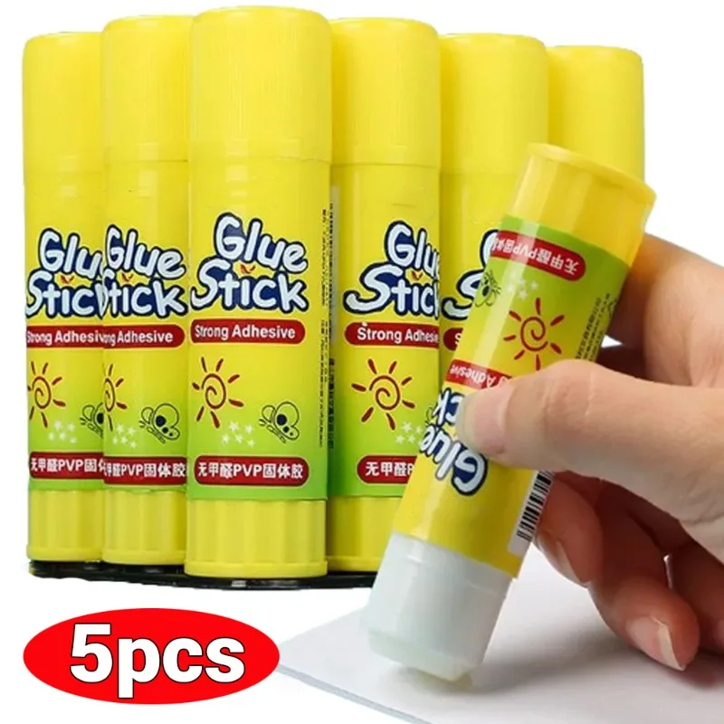 5/11ks žlté pevné lepidlo Vysoké viskozita pevná tyčinka lepidla pre lepenú umeleckú papierovú kartu Photo lepidla Stickery