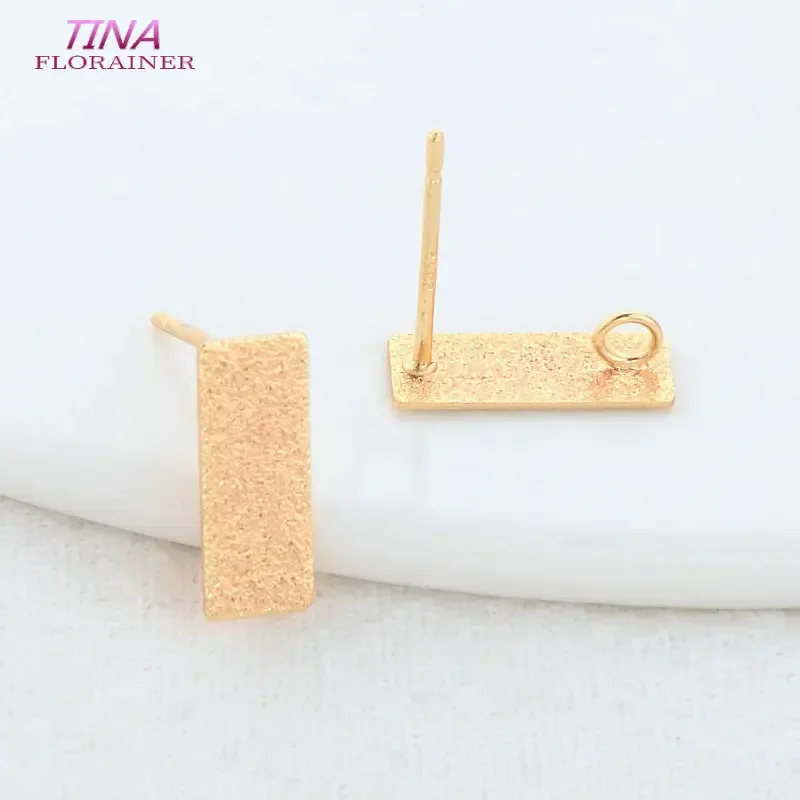 5*12 mm 14k Zlatá farba mosadzný obdĺžnikový tvare náušnice špendlíky šperky výrobné nálezy nálezy DIY Príslušenstvo