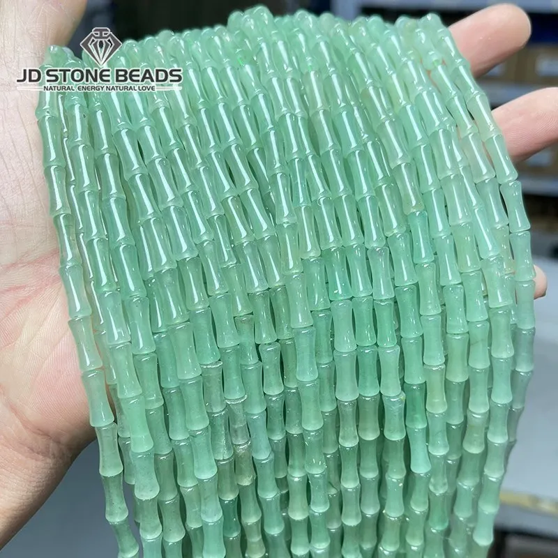 5*12 mm prírodný kameň zelený aventurín bambus jiont tvarový korálky voľné spacer jade korálky pre šperky výroby DIY náramok