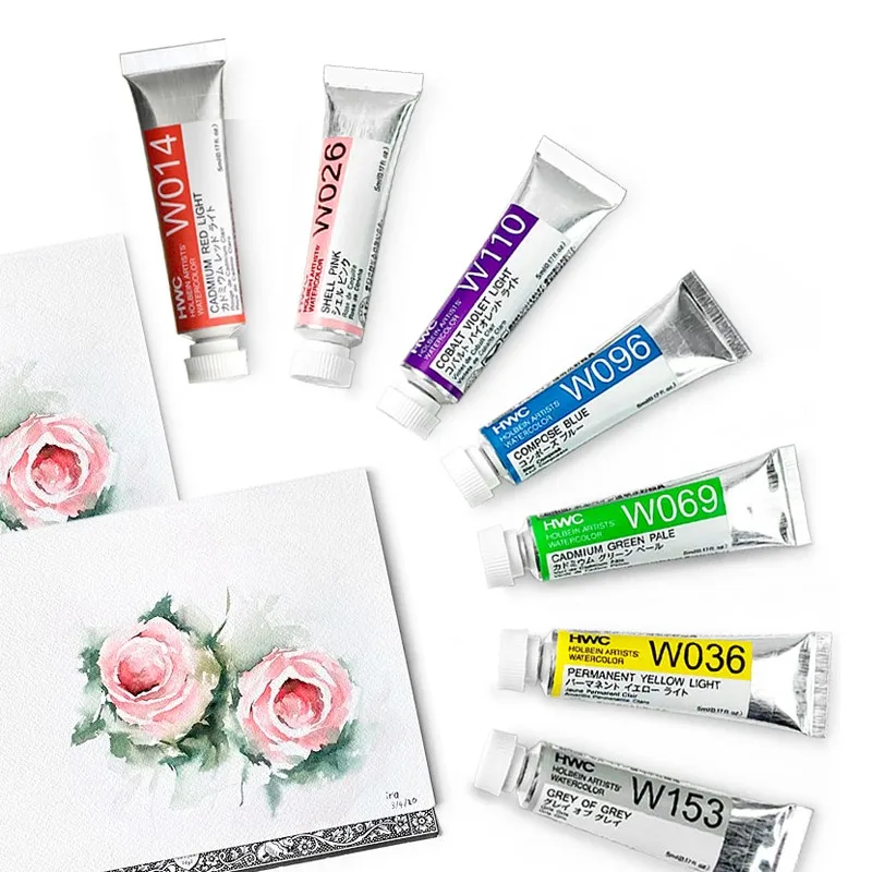 5/15 ml tubulárna b/c stupeň Holbein Vysoko priehľadná vysoko koncentrácia akvarelového umelca Master Watercolor Pigment Art Supplies