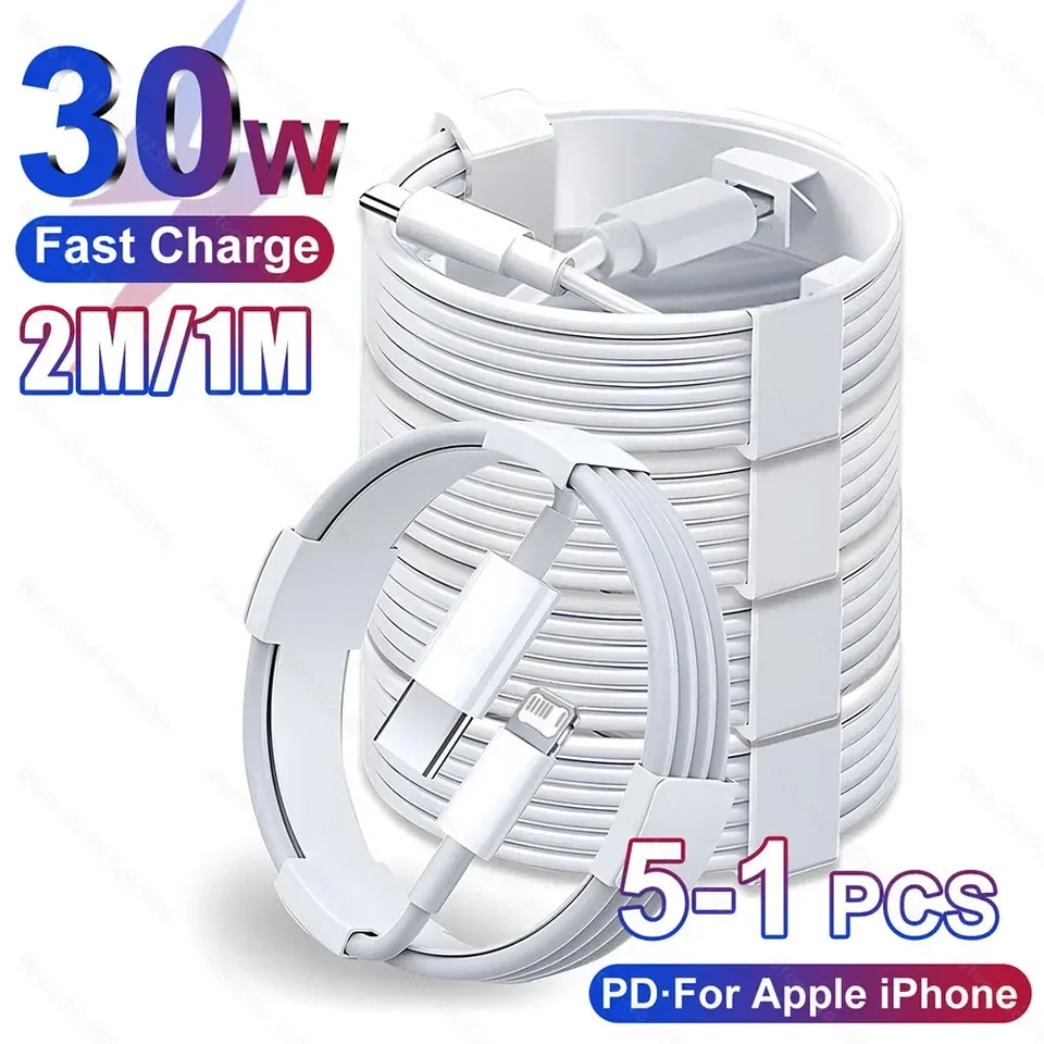 5-1pcs 30 W rýchly nabíjací kábel pre iPhone 13 12 11 14 Pro Max Mini USB C kábel pre x xr xs max 7 8 14 plus 6 príslušenstva