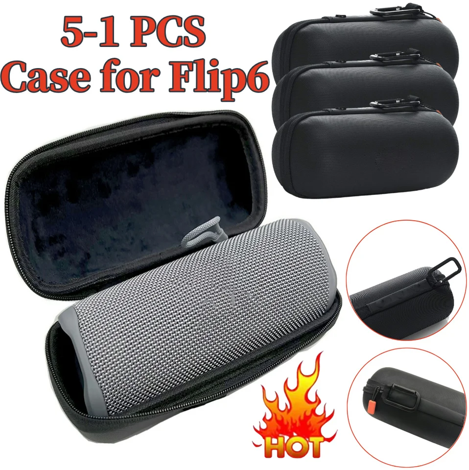 5-1pcs Bluetooth kompatibilný úložný taška TPU Nylon Ochranné puzdro Tvrdo prenášajúca cestovná taška pre JBL Flip6