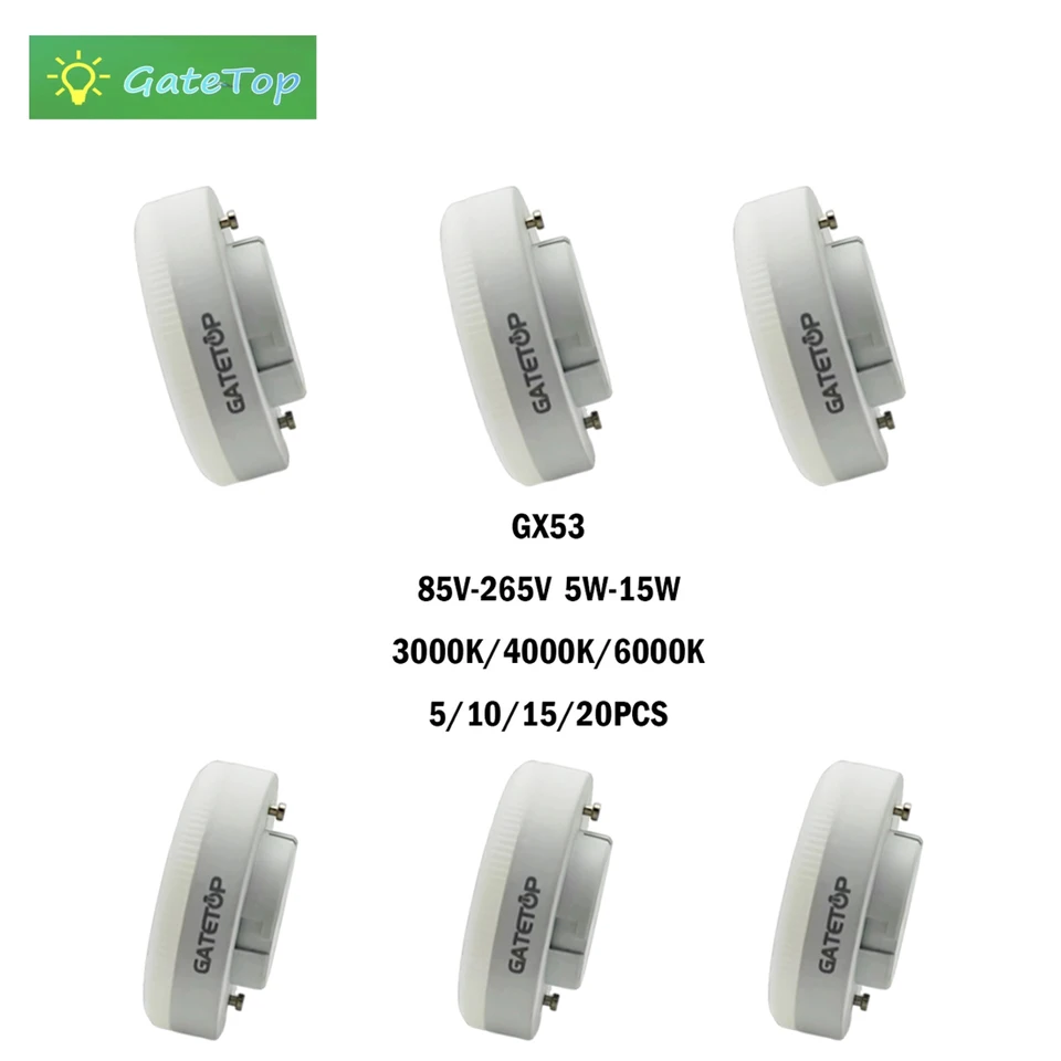 5-20ks LED Spotlight GX53 Svetelné šatníky Svetlo Svetlo AC85-265V 5W/7W/9W/12W/15W 120DEGREE ŽIADNE Blikanie Vysoký lúmen pre interiéry