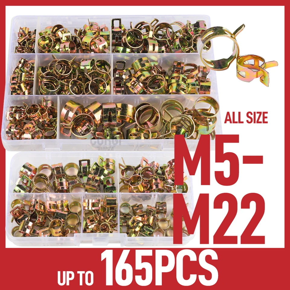 5-22 mm pružinová hadica sortiment sortimentu 60/165 P palivový silikónový vákuový pás Typ potrubia Clamps Tubs Voda Nízkotlakový vzduchový spona vzduchu
