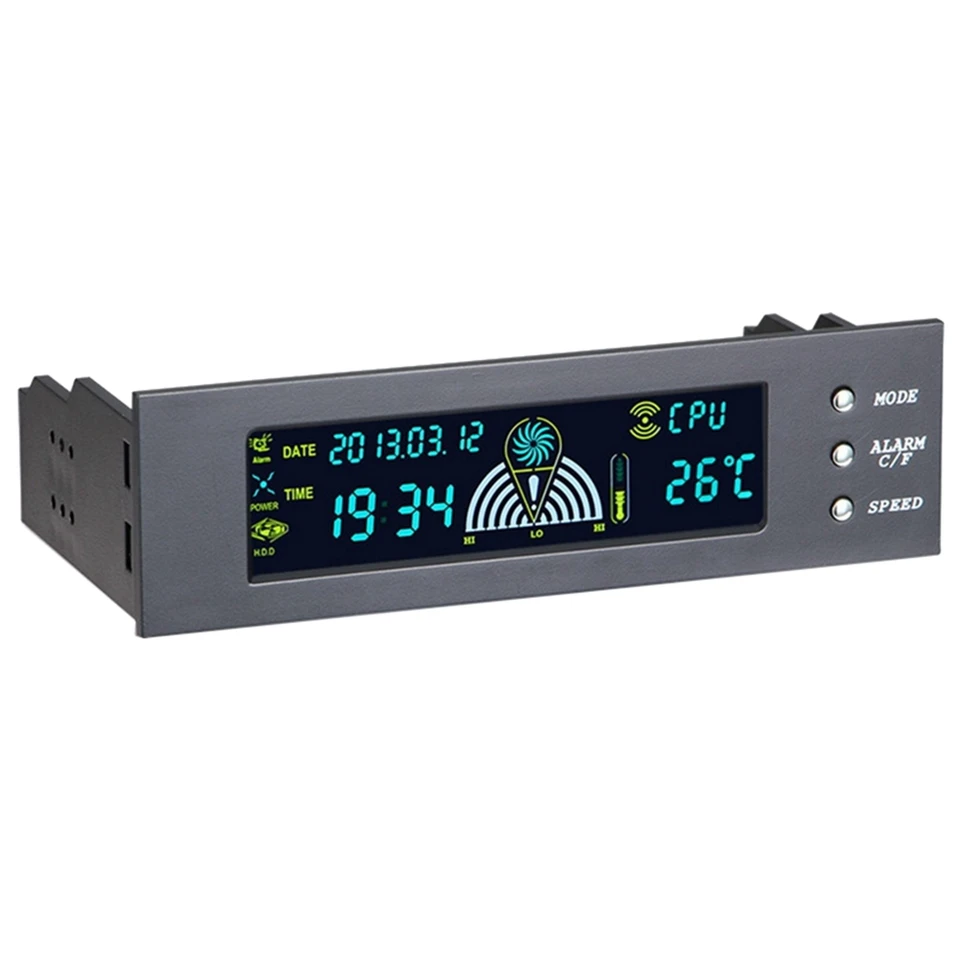 5.25inch Fan Speed ​​Controller počítačový puzdro ventilátor Thermostat Termostat Termostat Perpetual Calendar Display Drive Drive Bay pre puzdro počítača