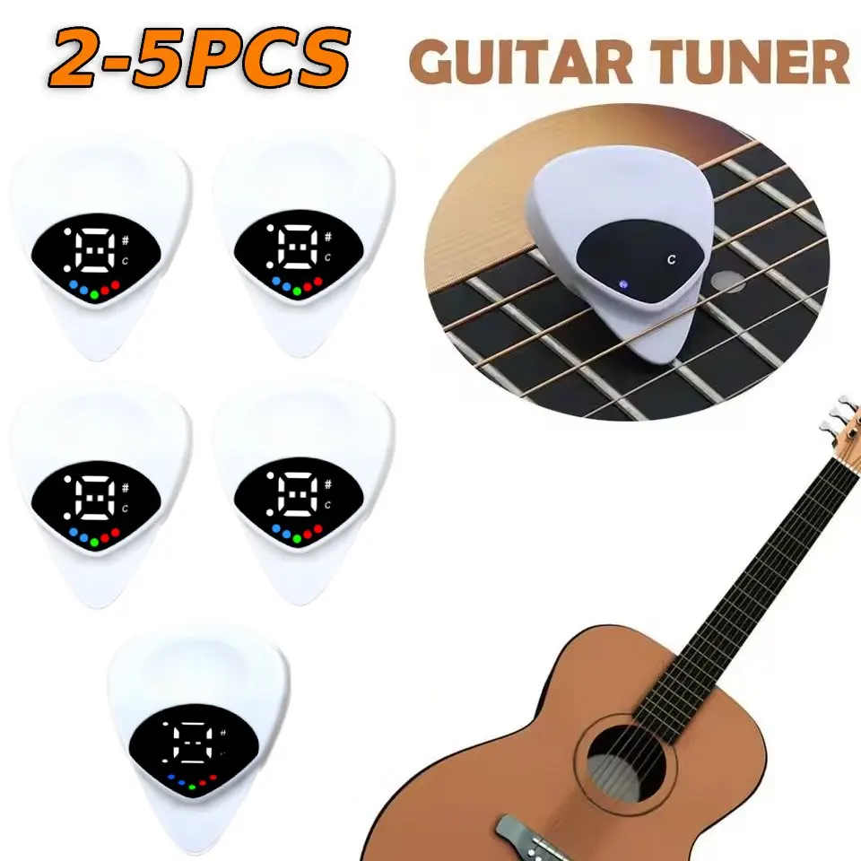 5/2ks 2-v-1 Guitar Picks Tuner Digital Electronic Tuner Electric Guitar Tuner pre akustické gitary a elektrické gitary