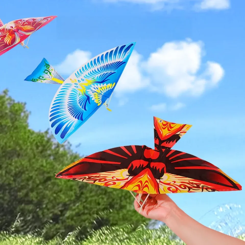 5/3ks nové lietajúce vtáky draka Kite Elastic Guma Band Power Flying Birds Kite Funny Kids Toy Gift Party