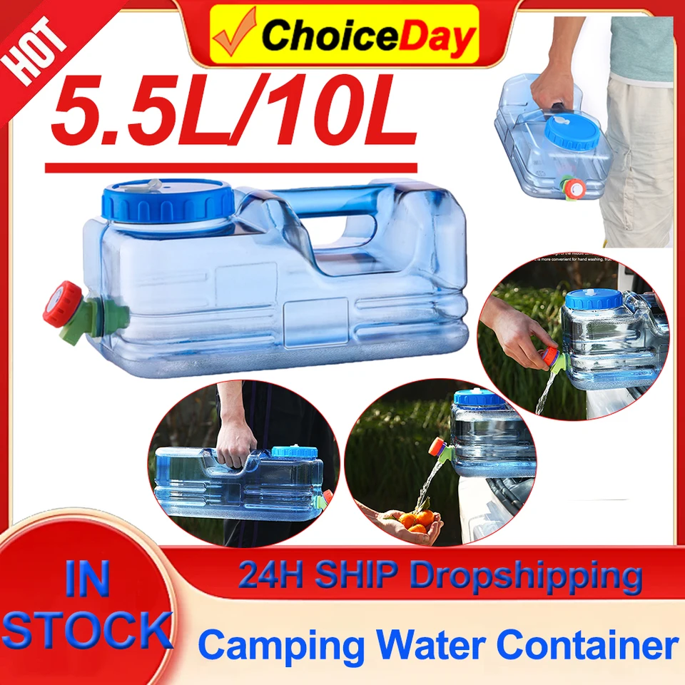 5,5 l/10 l Vodovod Cack Camping Cantave s nádobou na kohútik s nádržou na vodnú nádržku bez úniku vodovodnej nádrže