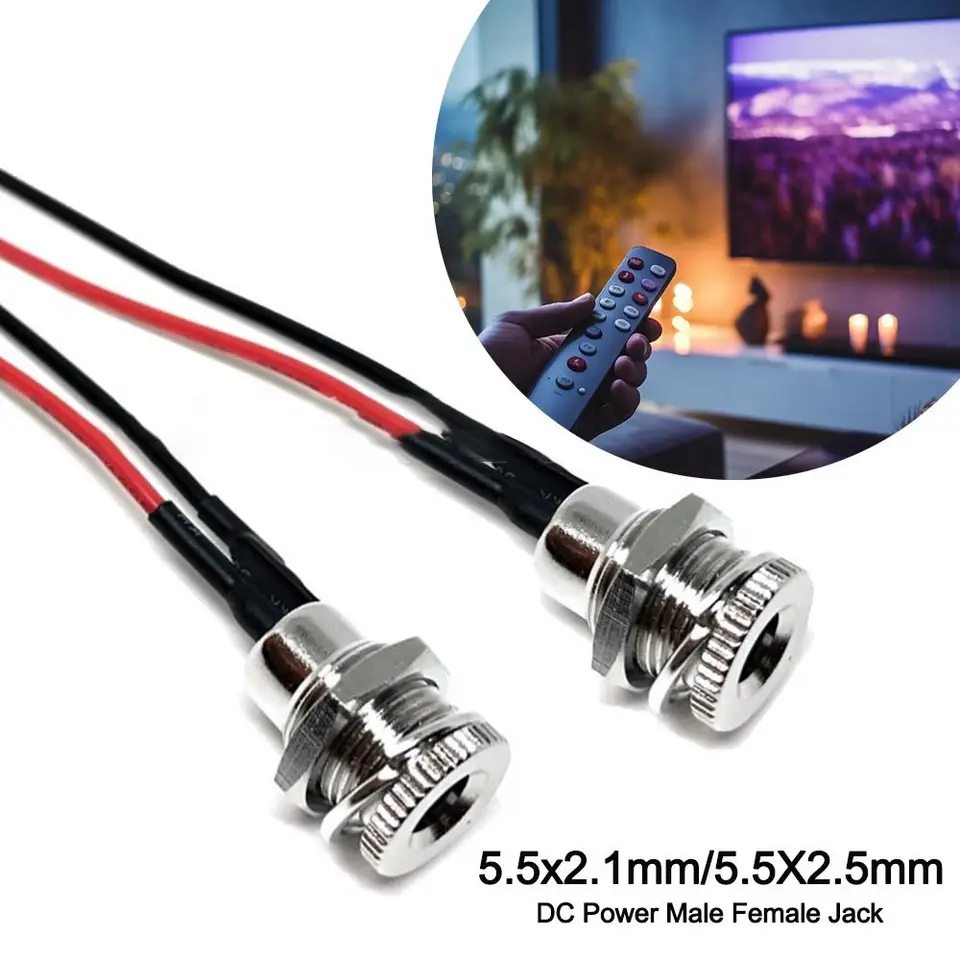 5,5 x 2,1 mm 5,5 x 2,5 mm DC Power Muž samica konektor Vysoký prúd Všetky kovové samostatné ženské konektory napájania