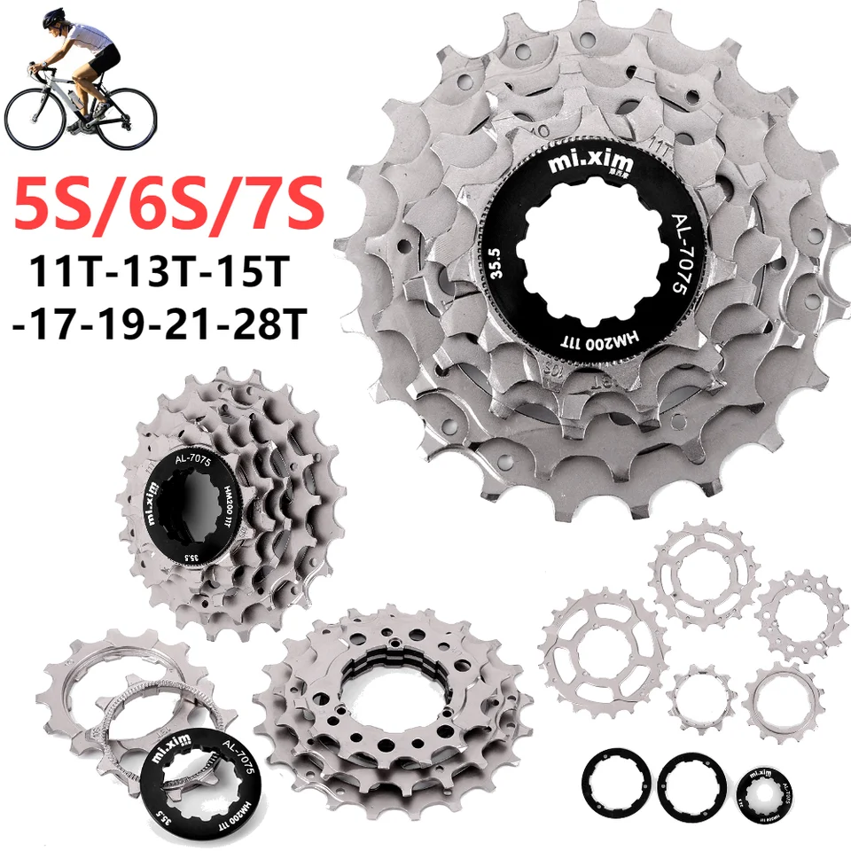 5/6/7 Speed ​​Bike Freewheel 11-21/26/28T Bicykel Cassette Cassette Freewheel pre Brompton Skladacie bicykle zo zotrvačníka