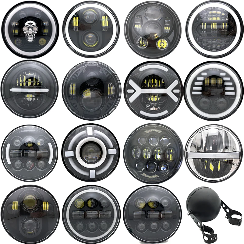 5,75 palca Black LED svetlomet projektora Halo Ring Motocykel 5 3/4 
