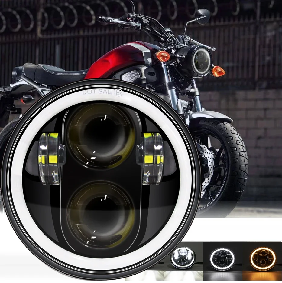 5,75 palca LED svetlomet projektora Halo Ring H4 Motocykel 5 3/4 
