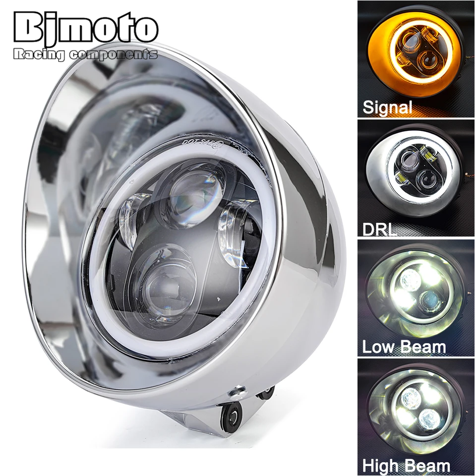 5,75 palca Motocykel LED svetlomet Univerzálny svetlomet pre Harley Sportster Dyna Honda Hayabusa Suzuki Kawasaki Bobbers Custom