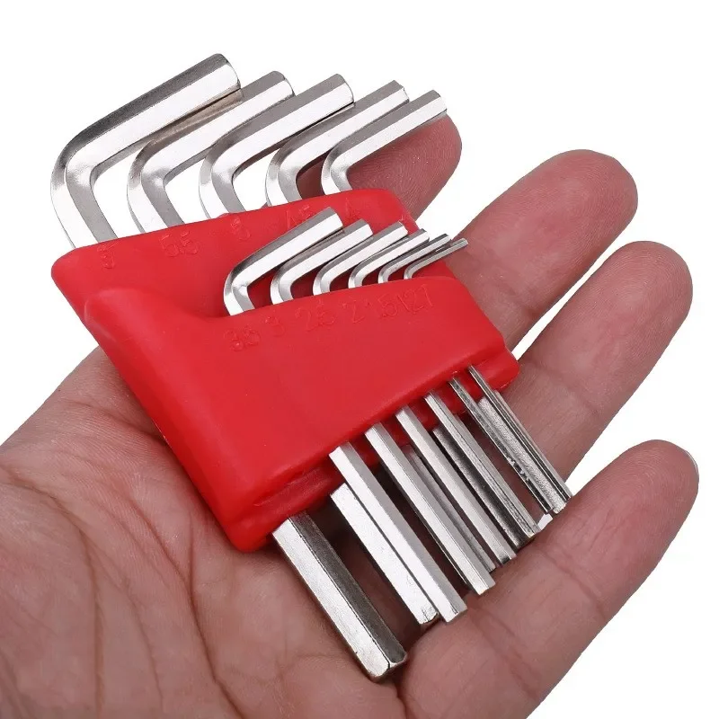 5/8/11 PCS Allen Metric Inch L Wrench Veľkosť Allen Key Krátke ramená Nástroj Sada ľahko prenáša do vrecka