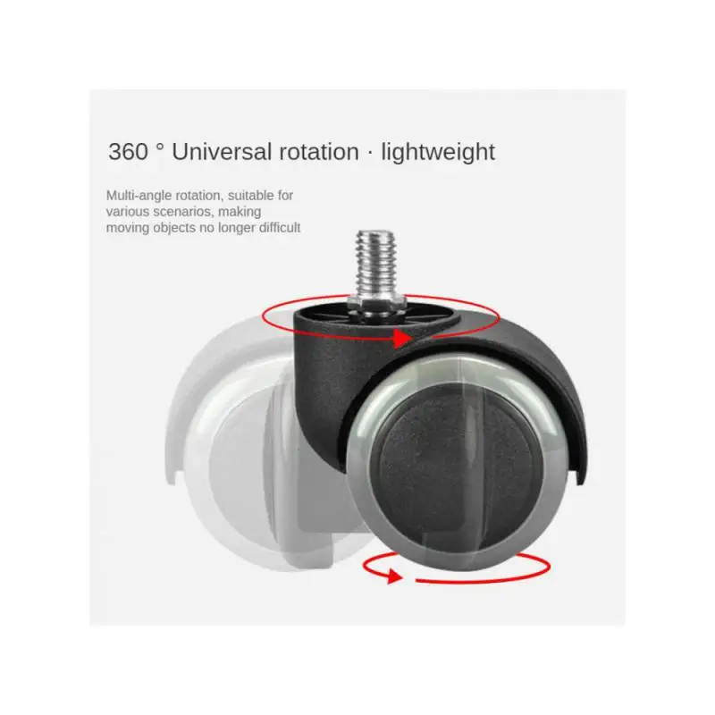 5 balíčkov 2 palcový kruh 11 mm / závit 10 mm univerzálne kolesá kancelárska stolička PU nábytok Caster
