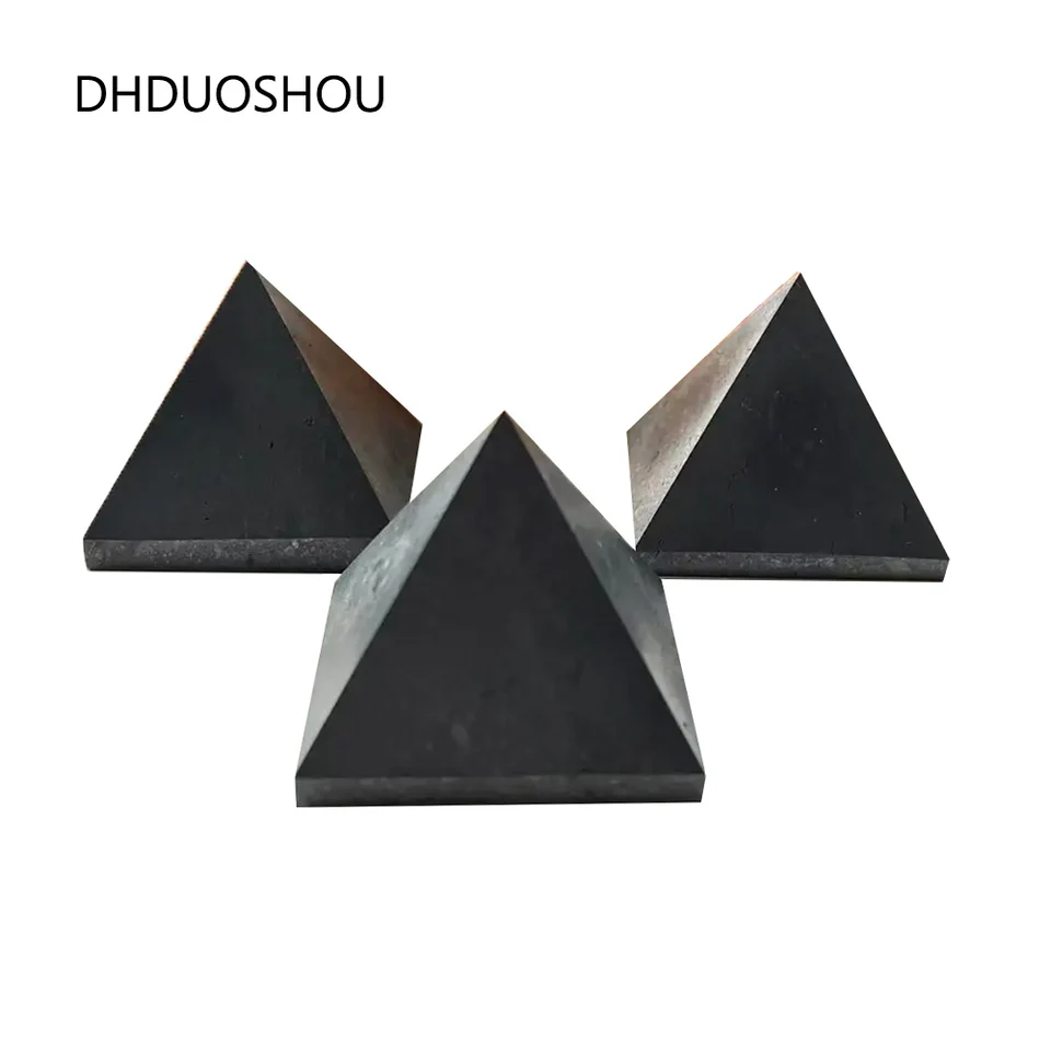 5 cm 6cm čierny shungit pyramída Prírodná krištáľová veža Schungite Ozdoby Energetické kamene pre meditáciu jogy čarodejnica domov fengshui