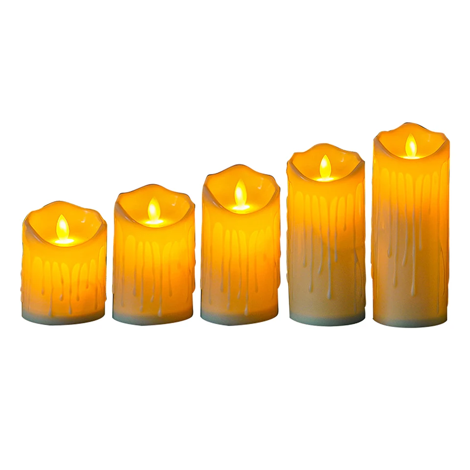 5 cm bezplatnená LED Tealight Battery Prevádzkovaná blikajúca svetlo Domáce dekorácie Sladké elektrické sviečky Slzy v tvare svadby