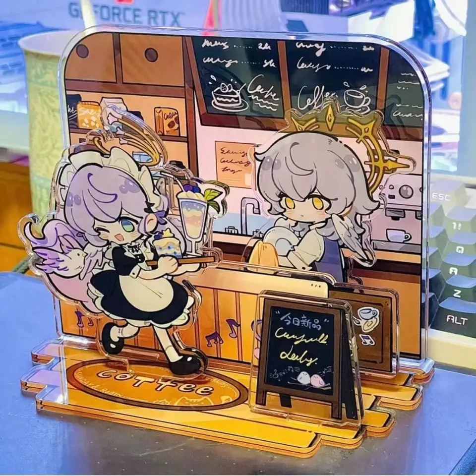 5 cm Mihoyo Honkai: Star Rail Robin Sunday Cafe Scene Acryl Stoja
