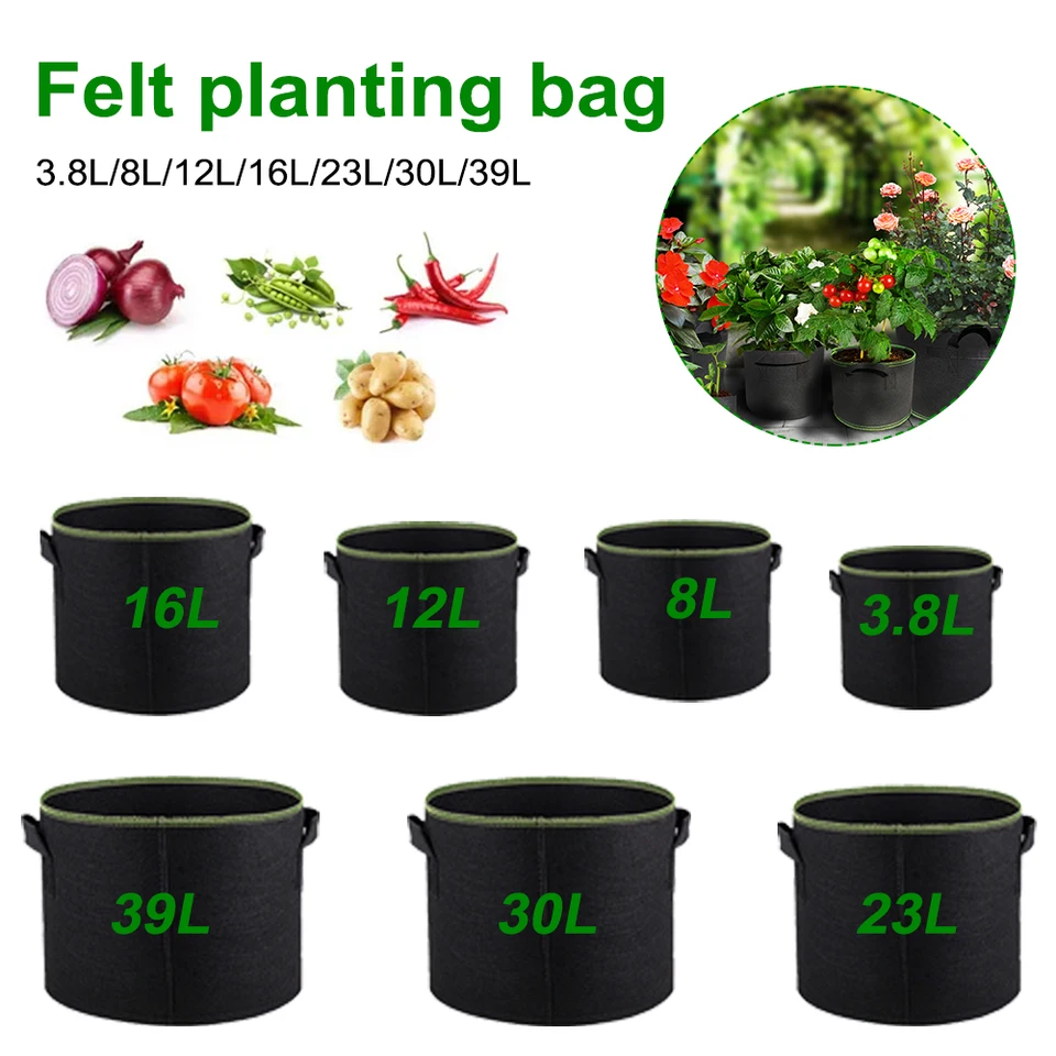 5 galónov pestovacia taška plsti látka vrecko na rastlinu s rukoväte priedušná prevzdušňovacia látka pestovateľná kvetináč pre vegetabilnú kvetinovú rastlinu 3 5 7 galónov