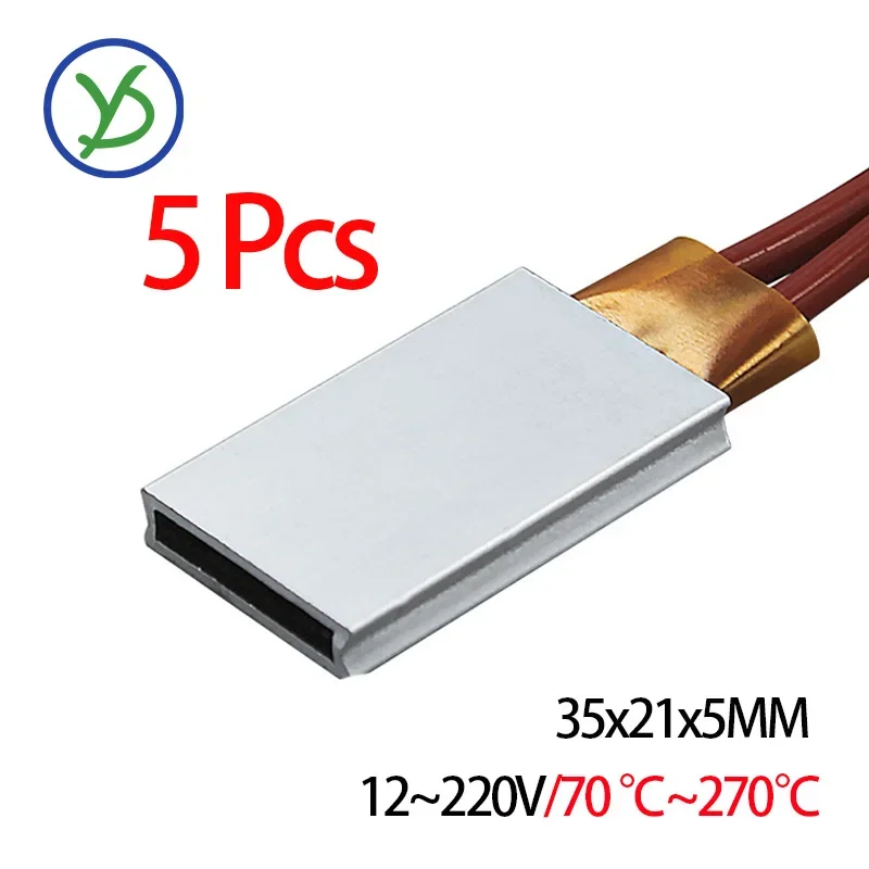 5 ks 12V ~ 220V keramický PTC vykurovací prvok Konštantná teplota PTC Ohrievač pre inkubátorový elektrický ohrievač príslušenstva 35*21