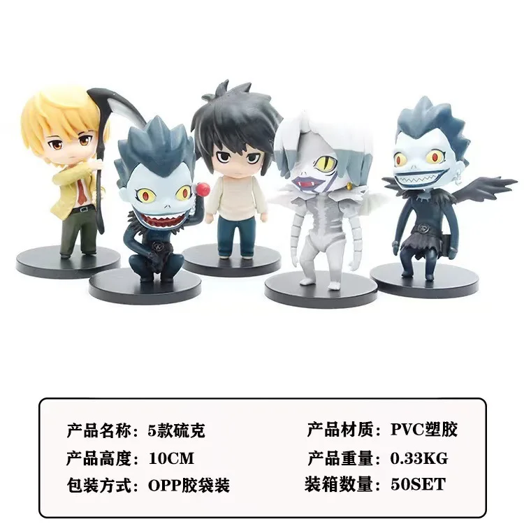 5 ks Anime Death Note Action Figures Death Note Note PVC Model Collection Lovely Version Kid Gift Toy
