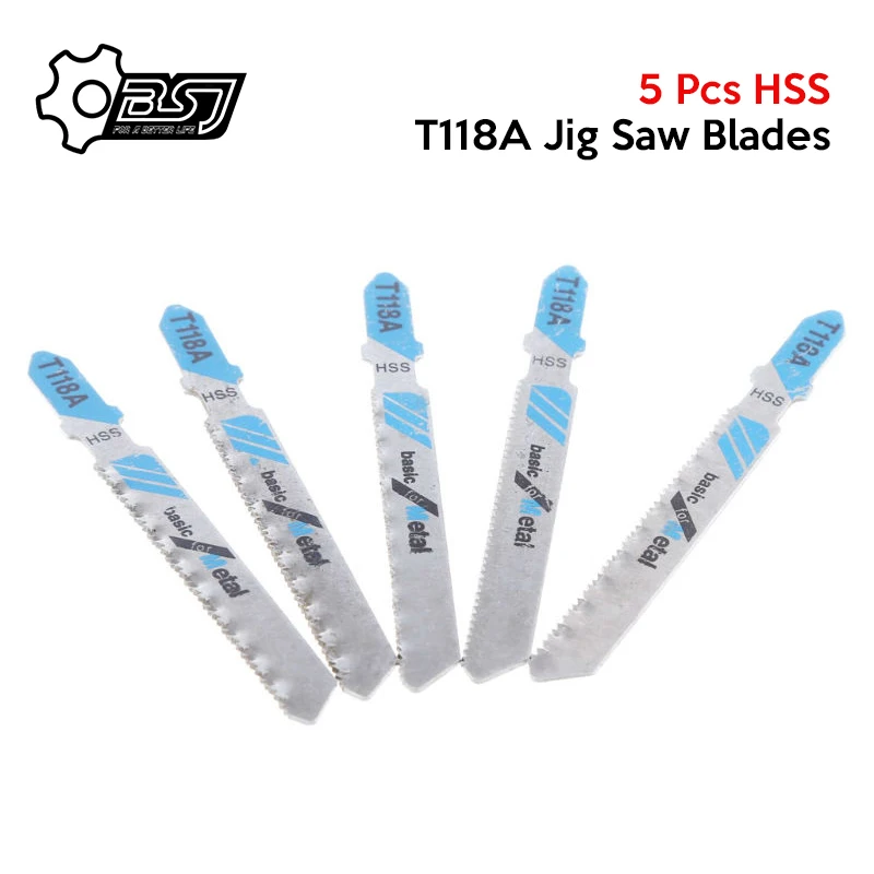 5 ks HSS T118a Jig SAW Čepele drevené kovové kovové rýchle rezanie recipročných pílových čepeľ AP16