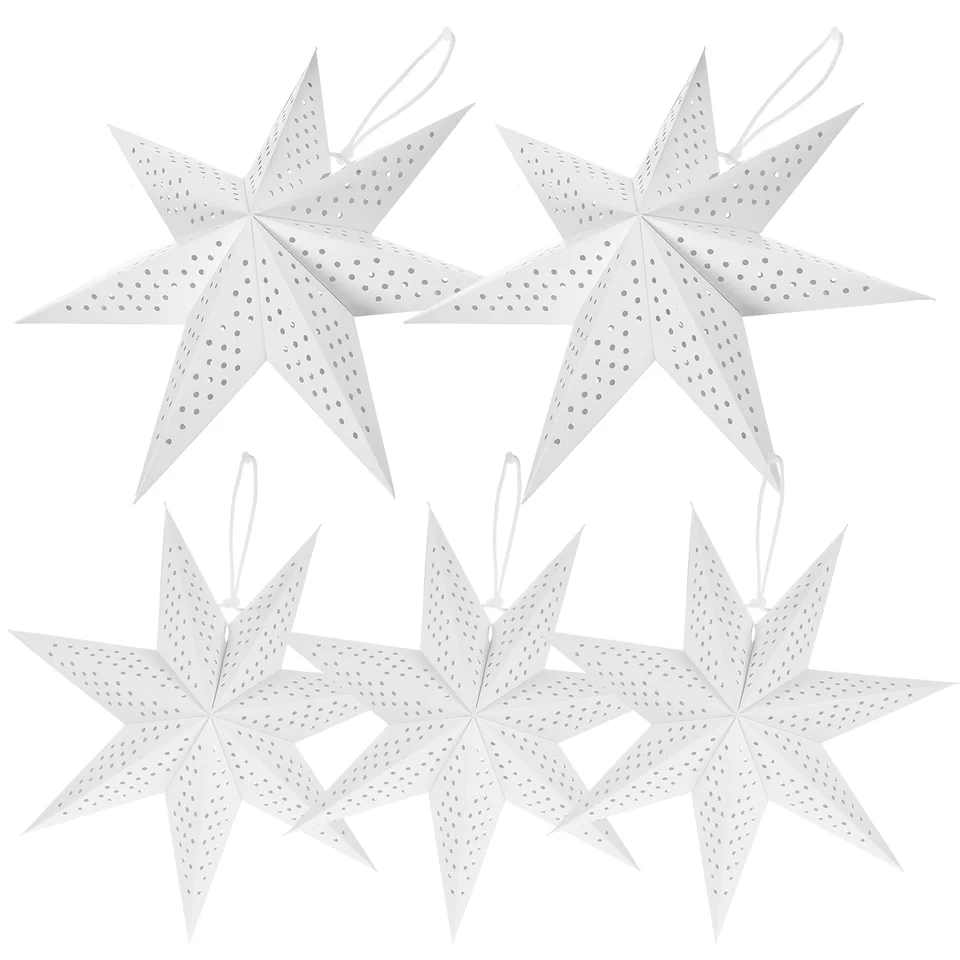 5 ks papierová lampa Star Hviezda vianočné lampa lampa vianočné svetlá vonkajšie