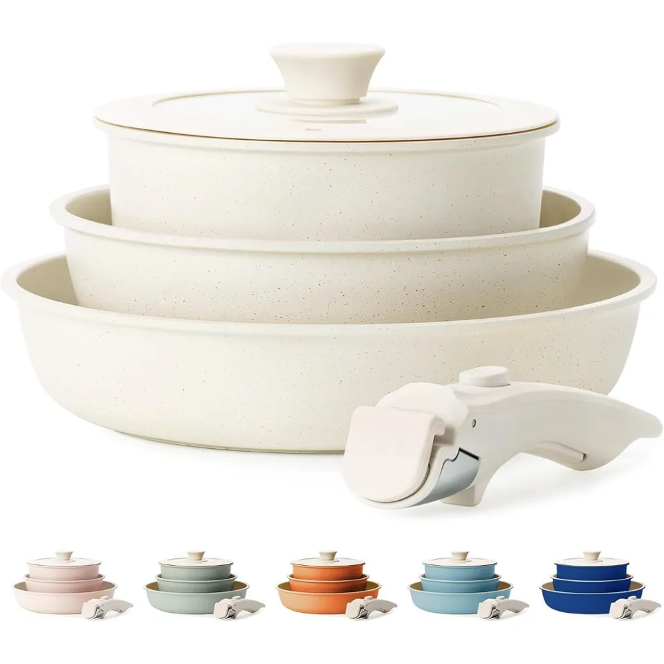 !! 5 kvetináčov a panvice Set Non Stick - Odnímateľná súprava riadu, indukcia, ktorá nie je v kuchyni RV Cooking