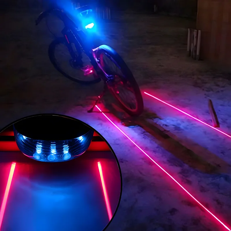 5 LED bicykel bleskový blesk zadné zadné zadné zadné zadné lampa Cesta vonkajšia bezpečnostná výstražná lampa bez batérie