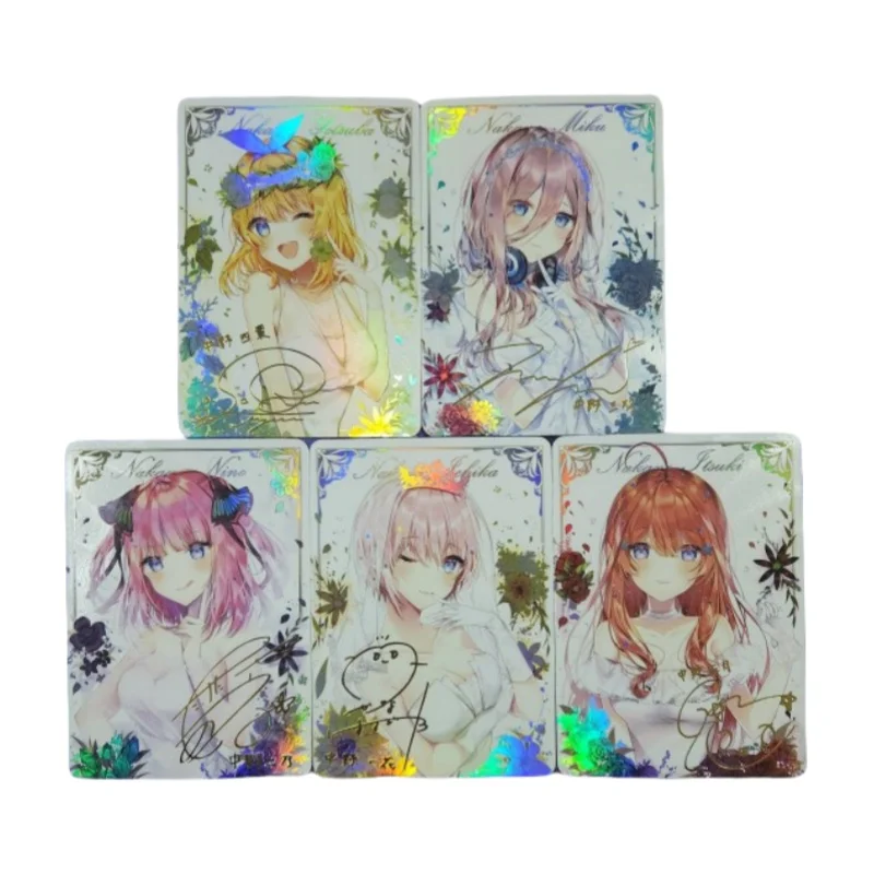 5 listov Flash karta Nakano Miku Nino Isuki Ichika Kvintesenciálny Quintuplelet DIY Action Toy Figures Animes Game Collection