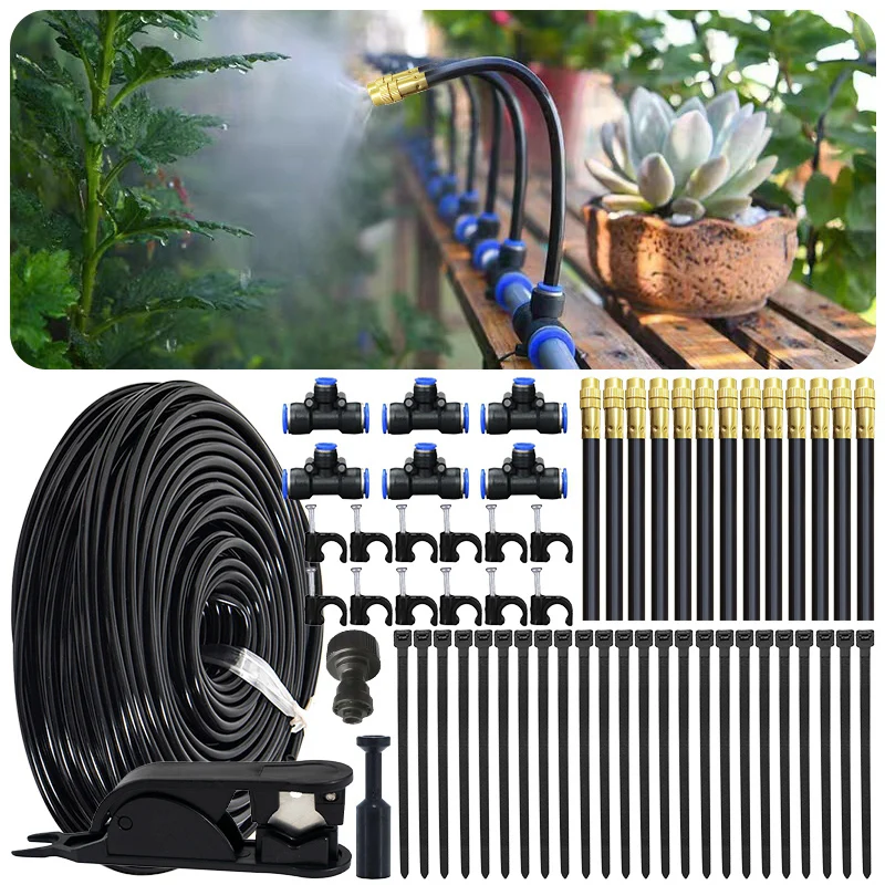 5 m-20 m DIY Free Ohyb Universal Spray Kit pre skleníkovú záhradnú rastlinnú zalievanie zavlažovanie vonkajšieho terasy Misting chladiaci systém