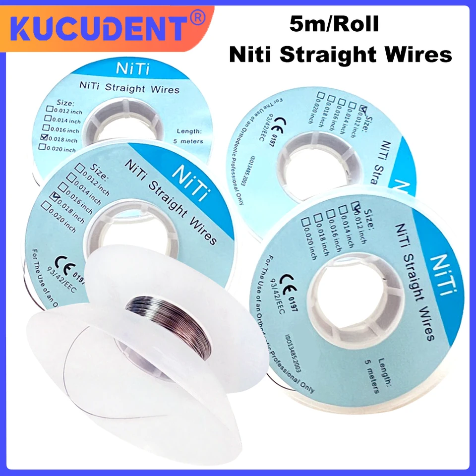 5 m/roll zubné niti priame drôty ligatúrne oblúky pre zubné rovnátka Ortodontické oblúky zubné korekcie korekčné materiály
