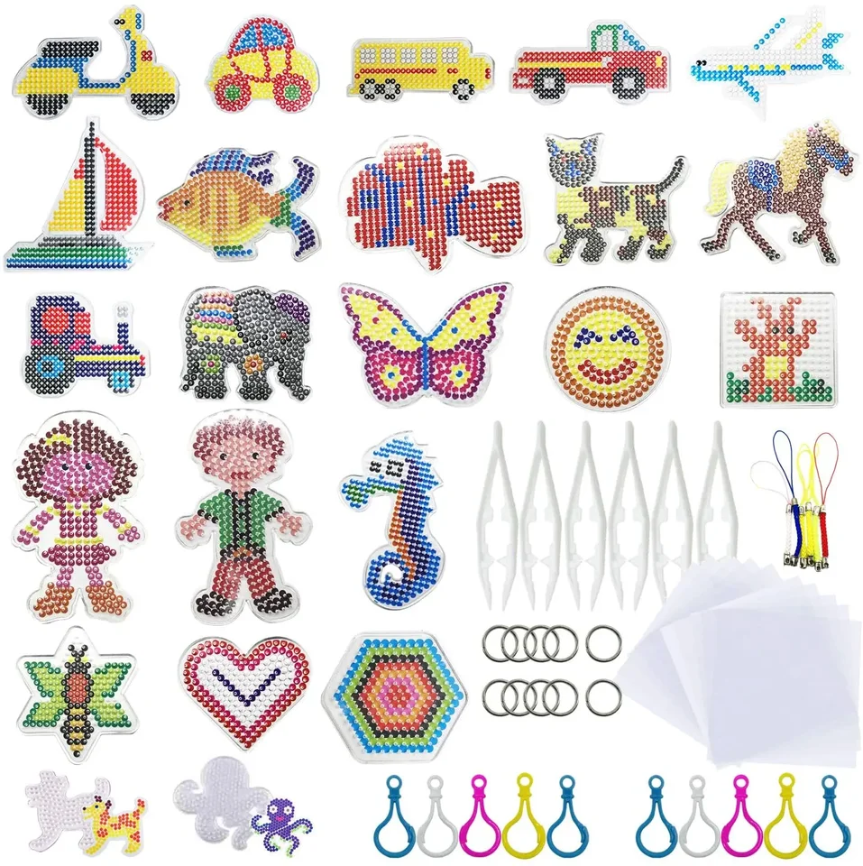 5 mm hama korálky šablóna s farebným papierom plastová šablón Jigsaw Perler Puzzle pixelové korálky DIY Priehľadný tvar puzzle pegboard