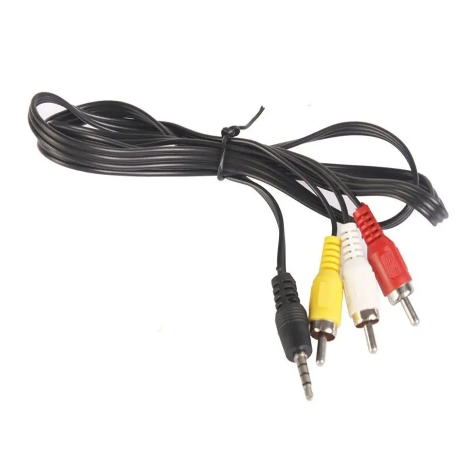 5 mm konektor až 3 RCA Mužský plugový adaptér zvukový konvertor Video AV kábel kábla kábla