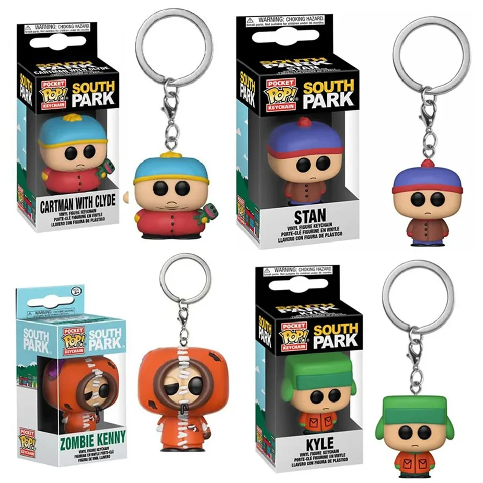5 nových štýlov Pocket Keychain South Park Kyle Stan Zombie Kenny Cartman PVC Model hračky pre deti