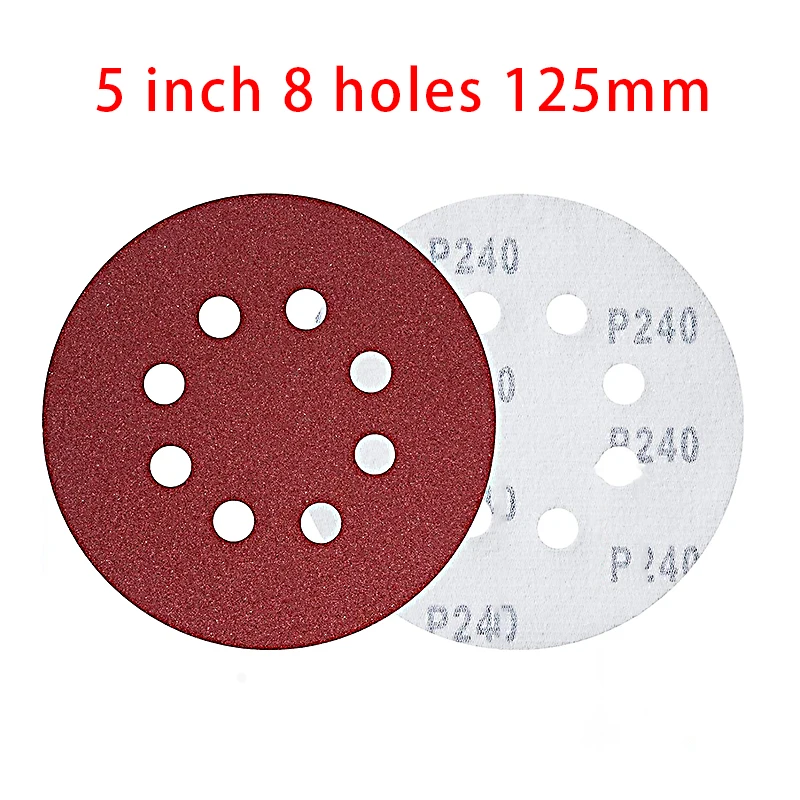 5 -palcový 8 otvor 125 mm brúsky drevené drevené kovové brúsky Disk Brusive leštenie náradia 40/60/80/100/120/2000