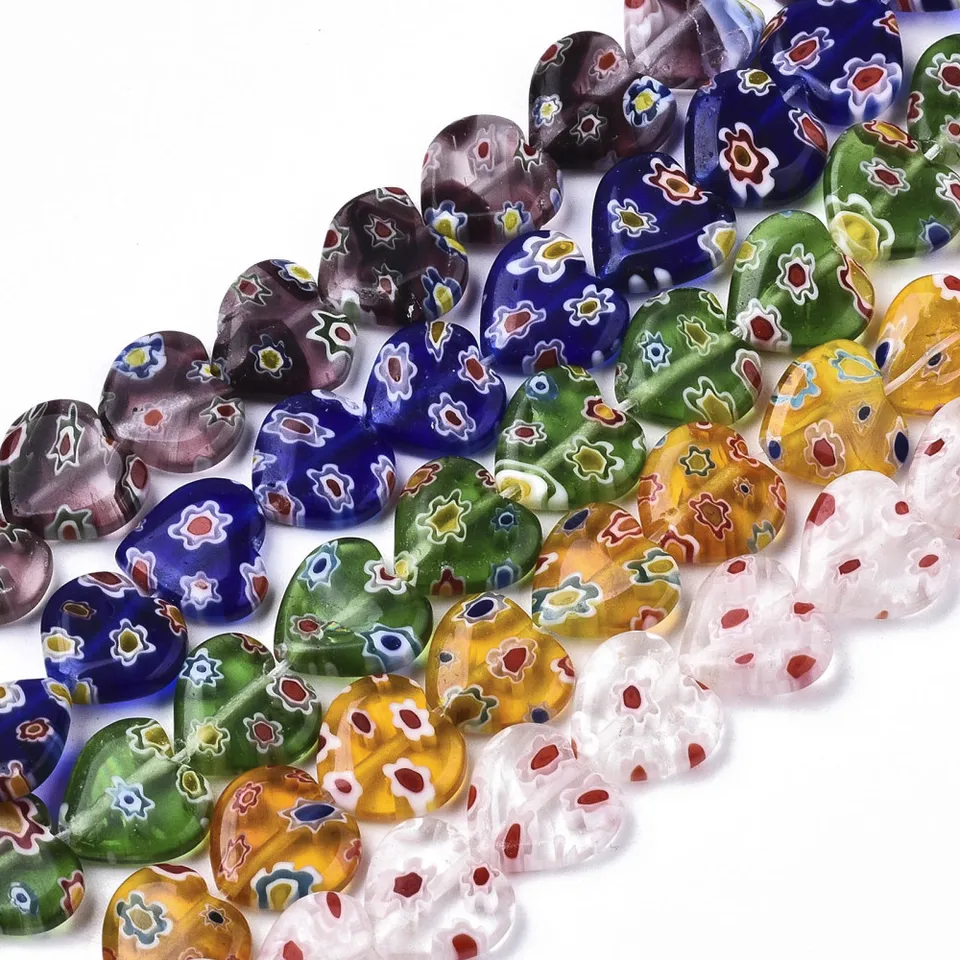 5 prameň ručne vyrábaných Millefiori Lampwork World Pardy pre DIY náramok náhrdelník šperky výroby dekoru, asi 32 ~ 33ks/prameň