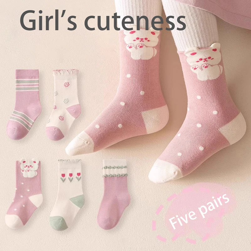5-ročné 1-14 rokov Detské teplé ponožky strednej trubice Rabbit Annie Soft and Delicate Anti-Pillaing High Elasticity Wholesale na predaj