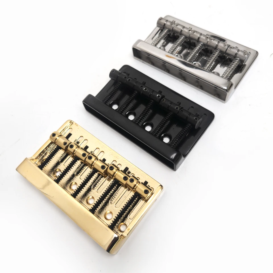 5 strunových basových gitarových mostov kov Fixte Hardtail Saddle Bridge Guitar Tailpiece Gold Chrome a čierna gitara Accessoires