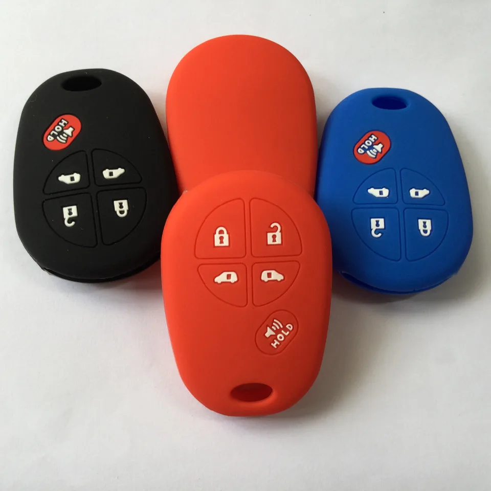 5 Tlačidlo Diaľkový kľúč Shell Silikone Cover Key Key pre Toyota 2004-2016 Sienna Keyless Silikon Case