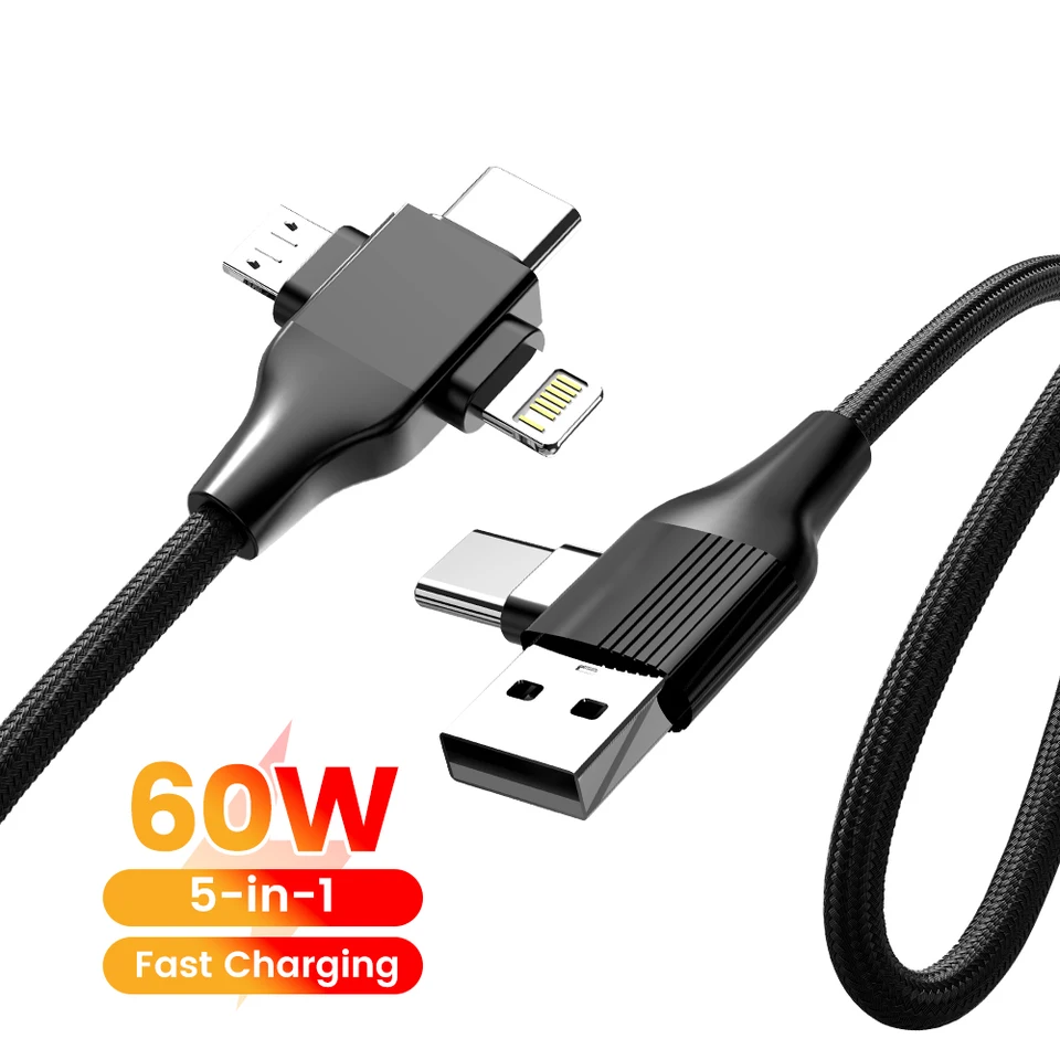 5-v-1 USB C nabíjací kábel typu C Nabíjačka USB Typ C kábel PD 65W 27W rýchle nabíjanie pre iPhone 16 Pro Max Samsung Xiaomi